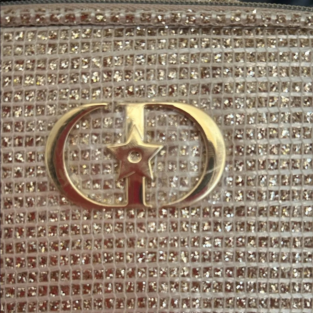 Dior Gold Textured Cosmetic Bag